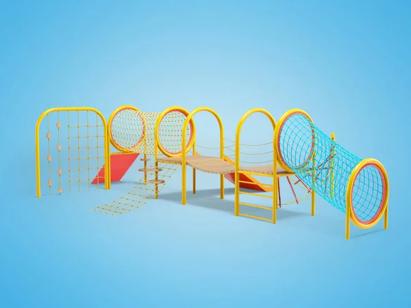Ilustracja Placu Zabaw Dla Dzieci Niebieskim Tle Cieniem — Zdjęcie stockowe