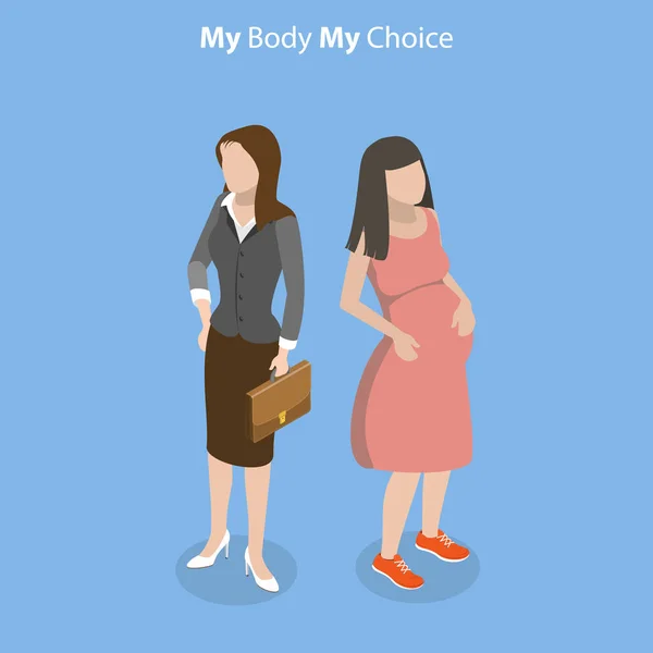Isometric Flat Vector Conceptual Illustration Body Choice Bouggle Rights Equality — Stockový vektor