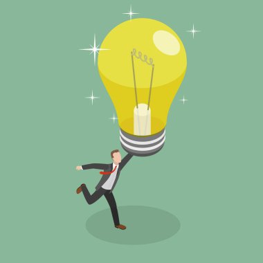 3D Isometric Flat Vector Conceptual Illustration of Big Idea, Entrepreneurship, Startup or Innovation