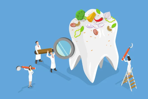 Isometric Flat Vector Conceptual Illustration Unhealthy Tooth Dental Health Problem — Stockvector