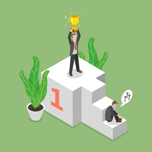 Isometric Flat Vector Conceptual Illustration Imposter Syndrome Lid Self Confidence — 스톡 벡터