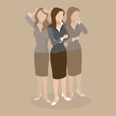 3 Boyutlu Isometric Düz Vektör Sınırda Kişilik Bozukluğunun Kavramsal İllüstrasyonu, Sahte Duygular