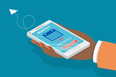 3D Isometric Düz Vektör Kullanıcı Tarifesi Planının Kavramsal İllüstrasyonu, Çevrimiçi Üyelik