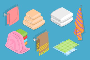 3B Isometric Düz Havlular Seti, Banyo Tekstili