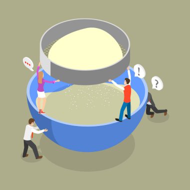 Un Sifter, Mutfak Utensilleri 'nin 3B Isometric Düz Vektör Kavramsal İllüstrasyonu,