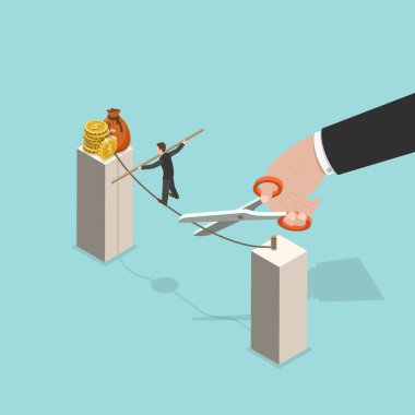 3 Boyutlu Isometric Düz Vektör Kıskançlık, Aldatma ve İhanetin Kavramsal İllüstrasyonu