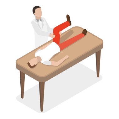 3D Isometric Düz Vektör Kayropraktik Tıp Sahneleri, Alternatif Tıp. Madde 2