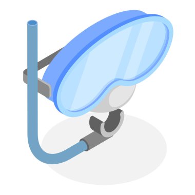 3 boyutlu Isometric Düz Dalış Gözlüğü Seti, Dalış Ekipmanı. Madde 3