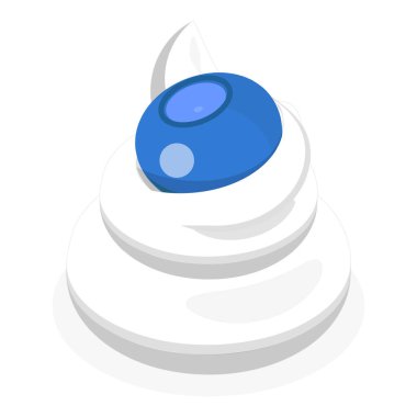 3 Boyutlu Isometric Düz Vlat Kremalı Krema, Tatlı Tatlılar. Madde 2