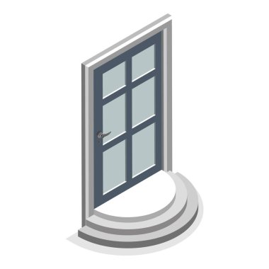 3D Isometric Düz Vlat Kapılar Kümesi, Dış Elementler. Madde 5