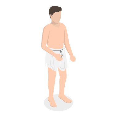 3 Boyutlu Isometric Antik Roma Karakterleri, Roma İmparatorluğu İnsanları Düz Vektör Kümesi. Madde 3