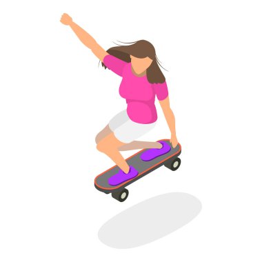 3D Isometric Patenci Kızlar, Yaz Dinlenme ve Eğlence Seti. Madde 2