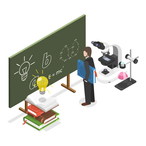 Isometric Flat Vector Set Teachers Education Training Point — Image vectorielle