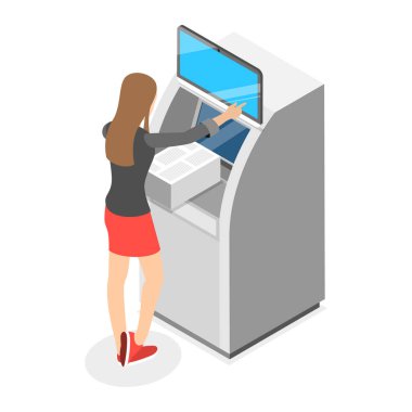 3D Isometric Düz Vektör Poligrafi Baskısı, Basın Üretimi. Madde 2