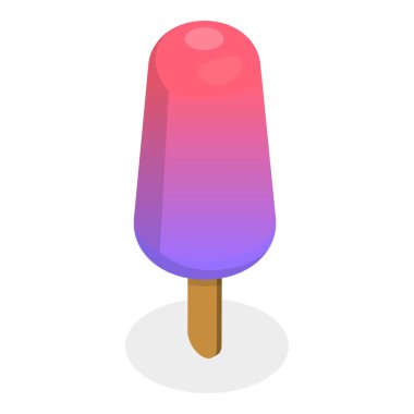 Üç boyutlu Isometric Düz Buzlu Şekerler, Renkli Meyveli Donmuş Tatlılar. Madde 2