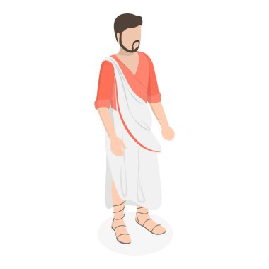 3 Boyutlu Isometric Romalıların Düz Vektör Kümesi, Antik Geleneksel Tarz. Madde 1