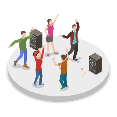 3D Isometric Düz Vektör Çizimi Ders dışı Faaliyetler, Hobiler. Madde 2