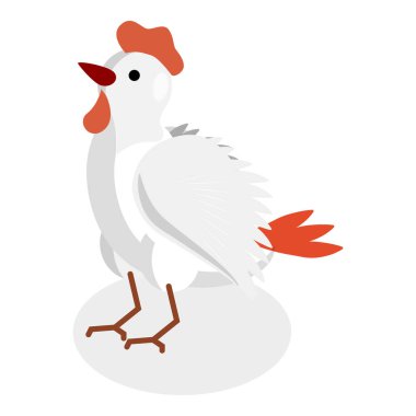 3 Boyutlu Isometric Düz Tavuklar Seti, Şirin Çiftlik Hayvanları. Madde 5