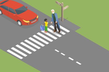 3 Boyutlu Isometric Flat Vektör İyi Görgülü, Üst Düzeyle İlgili Kibar Kız