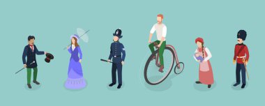 3 Boyutlu Isometric İngiliz Düz Vektör Kümesi, Viktorya Dönemi Halkı