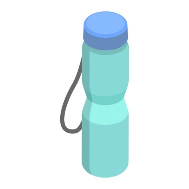 Üç boyutlu Isometric Düz Termoses, Yenilenebilir Cam, Plastik veya Metal Şişeler. Madde 4