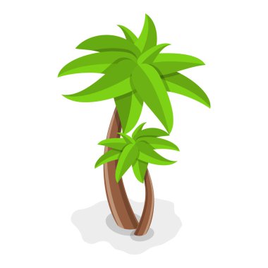 3D Isometric Çöl Elementleri Kümesi, Geleneksel Bina, Palmiye Ağacı, Deve. Madde 6