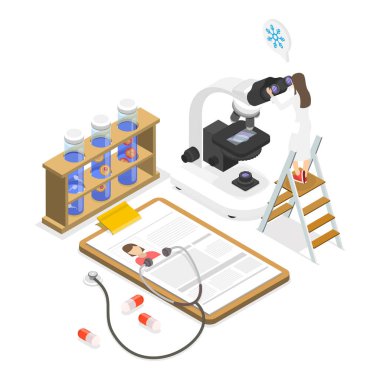 Yumurta Hücresi Kriyokorunması, Taşıyıcı annelik ve Hamileliğin 3 boyutlu Isometric Düz Vektör İllüstrasyonu. Madde 2