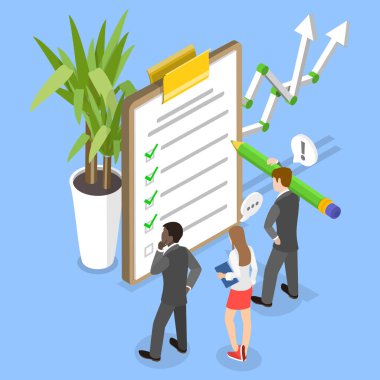 Çoklu Kriterler Analizi, Verimlilik İyimserleştirmesi 3B Isometric Düz Vektör İlülasyonu