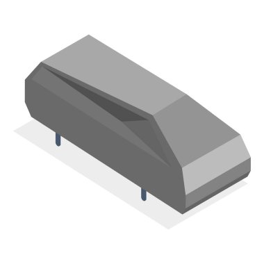 Üç boyutlu Isometric Düz Vlat Araba Çatı Depolama, Bisiklet Taşıma. Madde 1