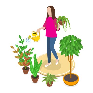 3D Isometric Flat Vector İnsan Hobileri, Favori Faaliyetleri ve Gevşemesi. Madde 3