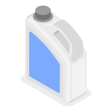 Deterjan Ürün Plastik Şişe Seti 'nin 3D Isometric Düz Vektör Simgesi, Ev Ürünleri. Madde 1