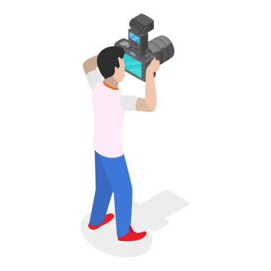 3D Isometric Flat Vector İnsan Hobileri, Favori Faaliyetleri ve Gevşemesi. Madde 5