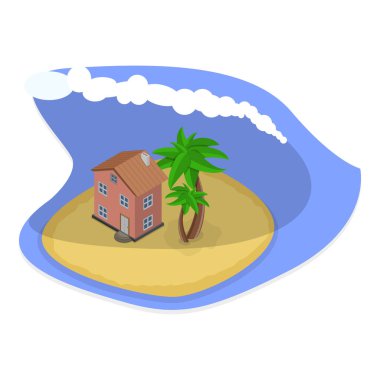 3 Boyutlu Isometric İklim Değişikliği Yörüngesi Doğal Afetler Seti. Madde 4