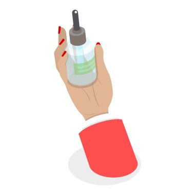 Cilt Bakımı, Temizleme, Nemlendirme ve Tedavi 'nin 3 boyutlu Isometric Düz Vektör İllüstrasyonu. Madde 3