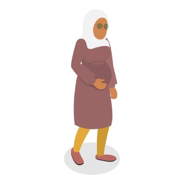 Farklı Etnik ve Hamilelik, Annelik ve Annelik 3 boyutlu Isometric Düz Vektör Kümesi. Madde 4