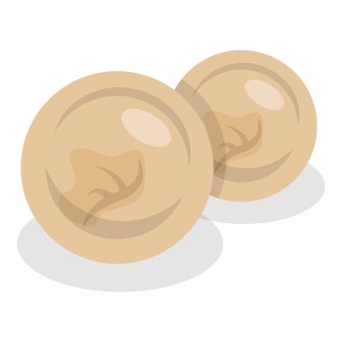 3 boyutlu Isometric Dlat Vlat Hamur köfteleri, Dim Sum, Asya yemekleri. Madde 1