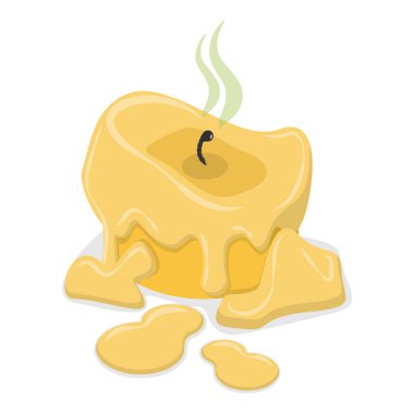 3 Boyutlu Isometric Düz Vektör Mumlar, Yanma Aşamaları. Madde 1