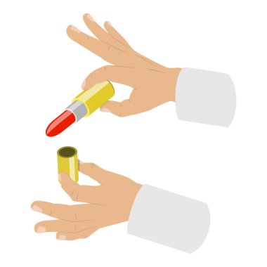 3 Boyutlu Isometric Düz Vektör Güzellik Ürünleri, Kozmetik Makyaj. Madde 3