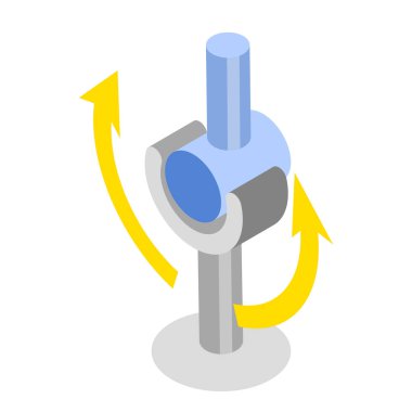 3D Isometric Flat Vlat Illustration of Tynovial Joints, Etiketli Anatomi Bilgileri. Madde 4