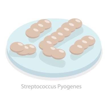 Üst Solunum Enfeksiyonu 'nun 3D Isometric Düz Vektör İllüstrasyonu, Virüs Türleri. Madde 6