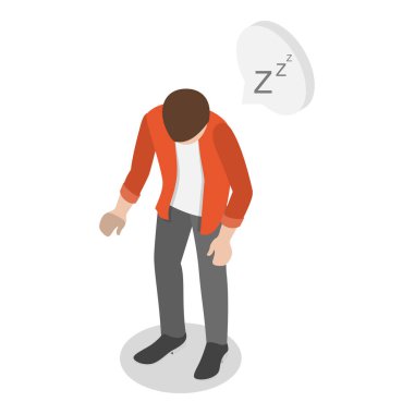 Travma Sonrası Stres Bozukluğu 'nun 3 boyutlu Isometric Düz Vektör İllüstrasyonu. Madde 1