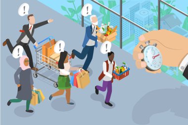 3 Boyutlu Isometric Düz Vektör Yarışları, Büyük İndirimli Reklamlar