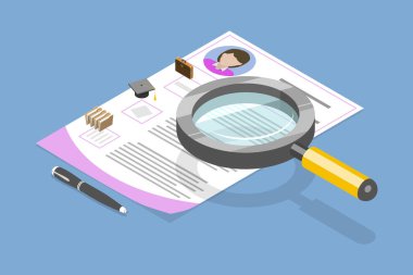 3D Isometric Düz Vektör Özgeçmiş, Müfredat Vitae, Özgeçmiş Uygulaması