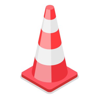 3 Boyutlu Isometric Trafik Yolları Bariyerleri ve Barikatları Düz Vektör Seti. Madde 6