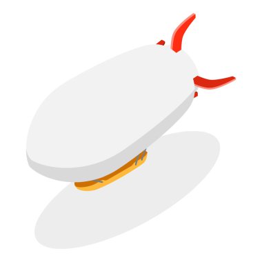 3D Isometric Flat Vector Zeplin Seti, Vintage Havacılık Koleksiyonu. Madde 4