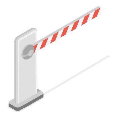 3 Boyutlu Isometric Trafik Yolları Bariyerleri ve Barikatları Düz Vektör Seti. Madde 8