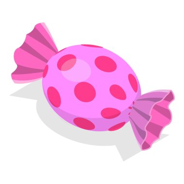 Üç boyutlu Isometric Düz Şekerler, Karamel Şeker Lolipopları. Madde 3