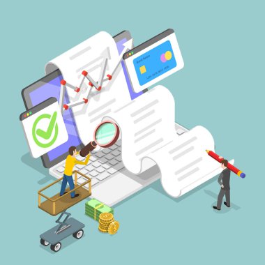 Veri Analizi, Borsa Ticareti 3B Isometric Düz Vektör İlülasyonu