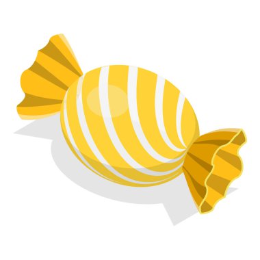 Üç boyutlu Isometric Düz Şekerler, Karamel Şeker Lolipopları. Madde 4