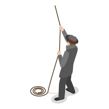 Üç boyutlu Isometric Yassı Vektör Set Hırsızlar ve Hırsızlar. Madde 6